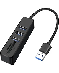 Risokeys 5 in 1 Usb A Hub Splitter, 480Mbps Data Transfer & Sd/Tf Card Reader, for Laptop/Smartphone,Ideal for Office Workers