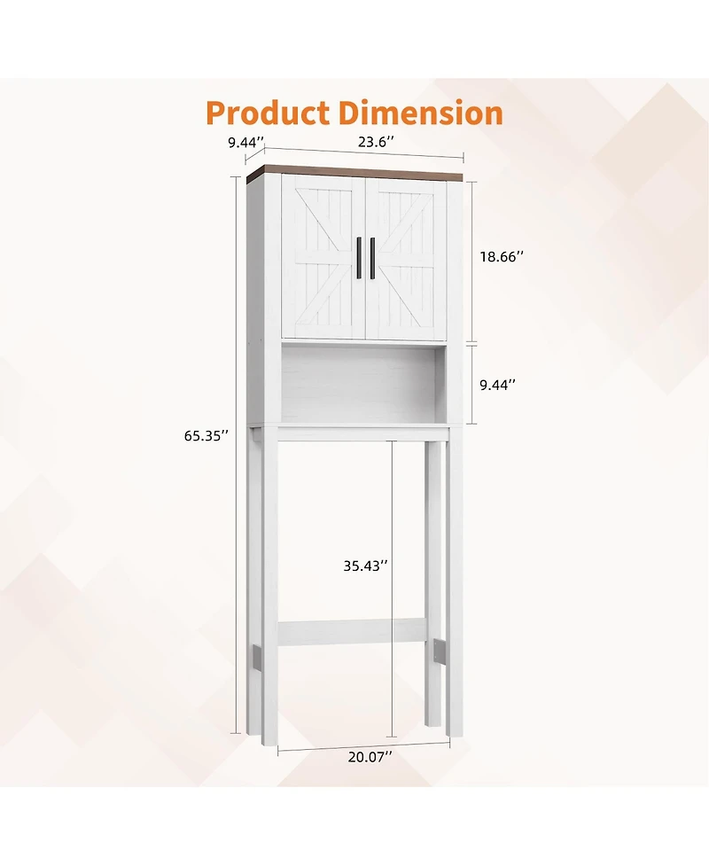 Homfan 23.6 Inches Wide Toilet Rack with Over The Storage Cabinet , Small Freestanding Space Saver