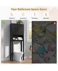 Homfan 23.6 Inches Wide Toilet Rack with Over The Storage Cabinet , Small Freestanding Space Saver