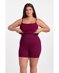 S3 Apparel Women's Sculpting Shapewear Square Neck Tank Midi Dress