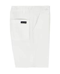 Calvin Klein Boys' 2T-7 Printed Poplin Button-Front Shirt and Twill Shorts, 2-Piece Set