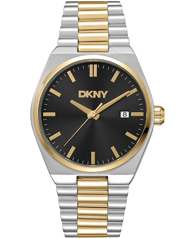 Dkny Men's Date Dial Two-Tone Gold Stainless Steel Bracelet Watch