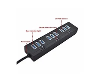 Risokeys Usb 3.0 Hub 10-Port Expander, for Laptop/Desktop, Portable Usb Hub for Home Office/Gamers/Professionals