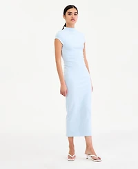 Bar Iii Women's Cap-Sleeve Mock-Neck Midi Dress, Exclusively at Macy's