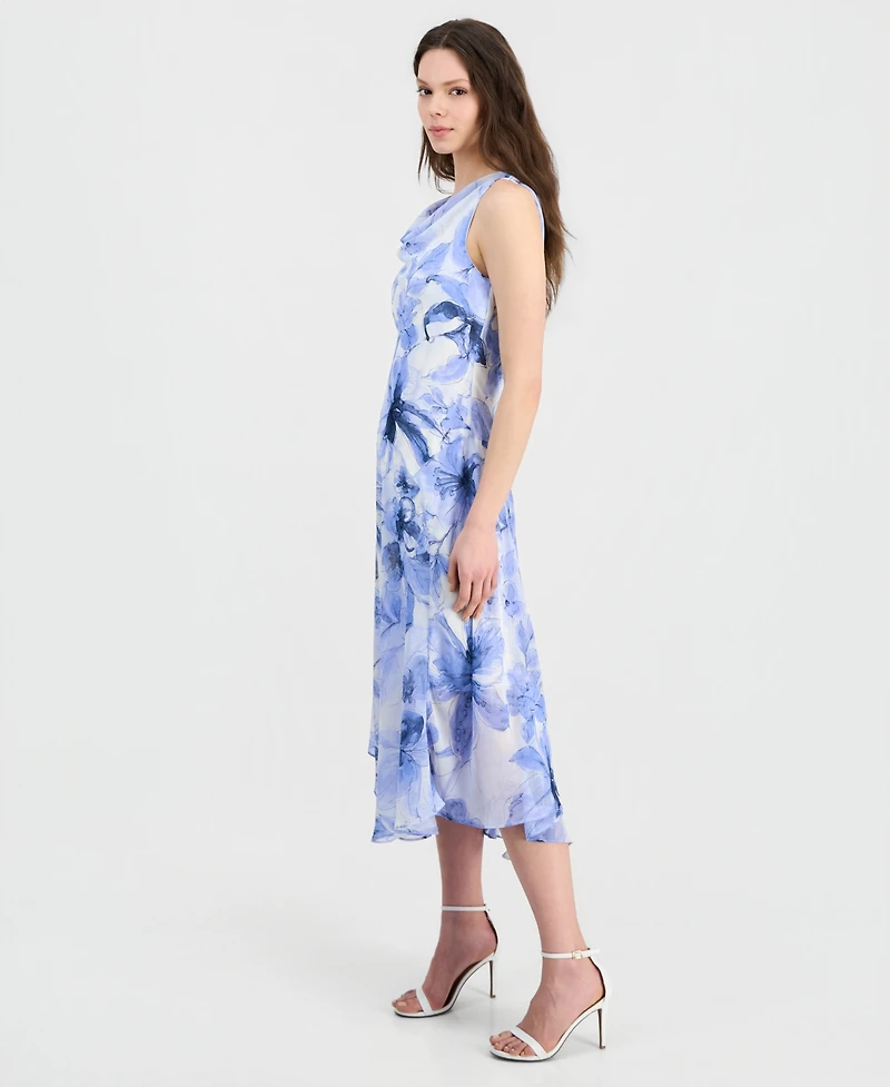 Robbie Bee Women's Printed Sleeveless Midi Dress