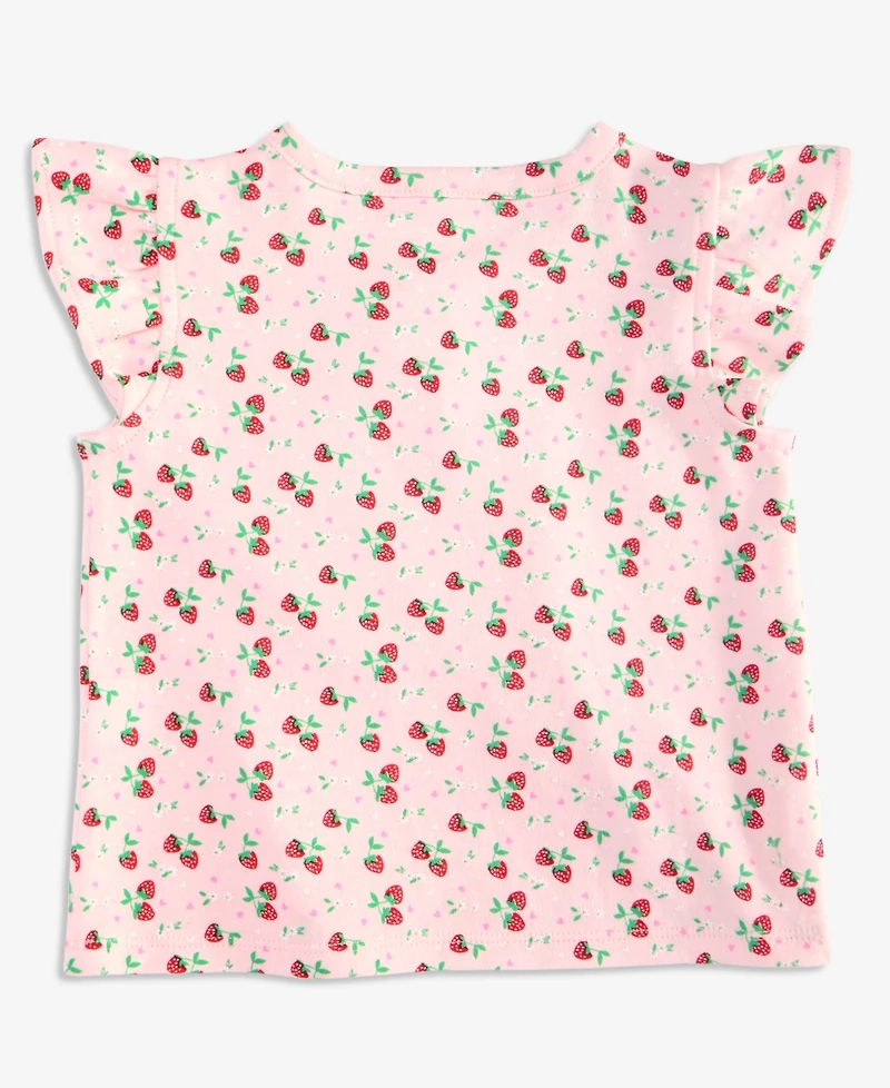 First Impressions Baby Girls' Mix & Match Strawberry Fields Flutter-Sleeve Top, Macy's Exclusive