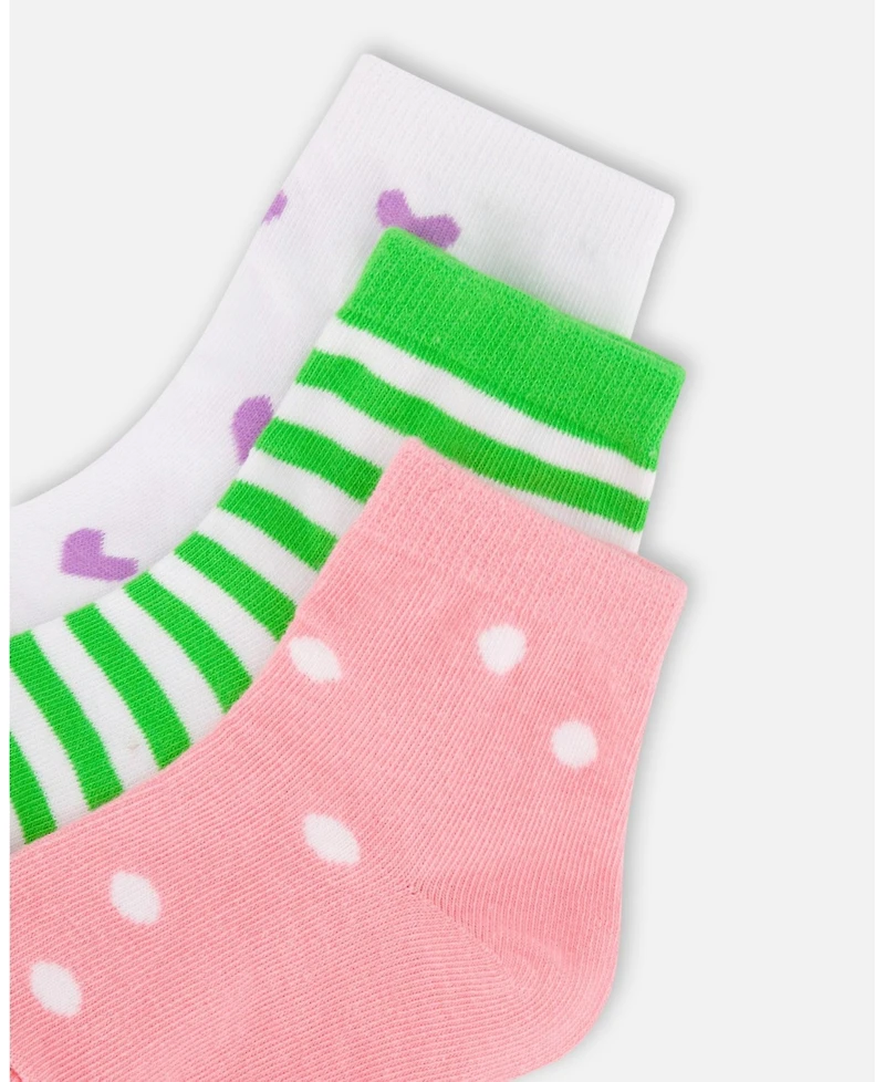 Deux par Girls Socks (3 Pairs) Striped