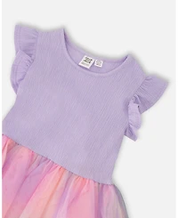 Deux par Toddler Girls Bi-Material Mesh Dress