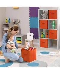 Sorbus 6 Pack 11 Inch Foldable Storage Cubes with Handles- for Organizing Home, Shelves, Nursery, Playroom, Closet and More
