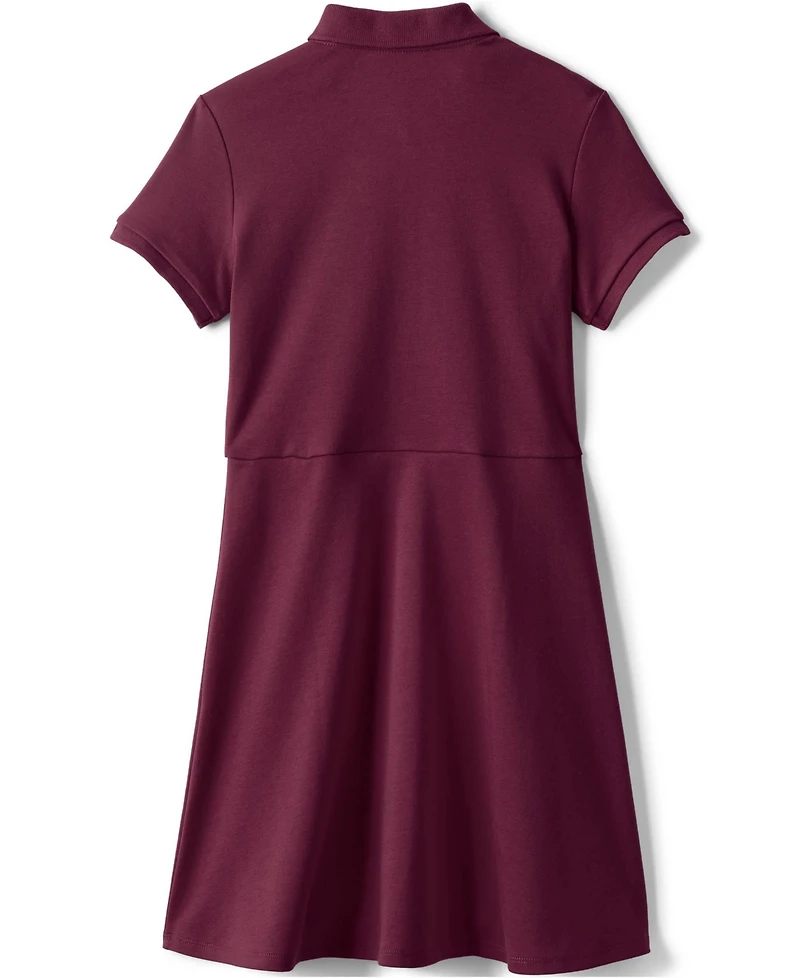 Lands' End Big Girls Short Sleeve Interlock Polo Dress