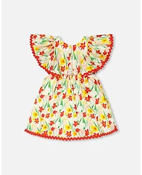 Deux par Big Girls Viscose Daffodil Print Dress