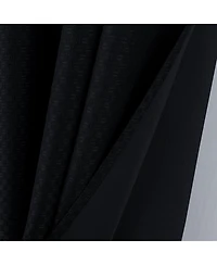 Olivia Gray 100% Polyester 250 Gsm Basket Weave Ian Luxury Jacquard Blackout Grommet Curtain Panel Black