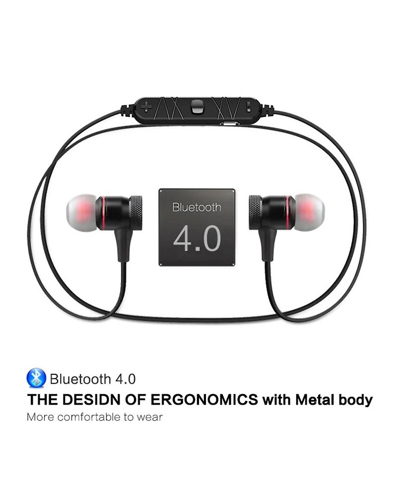Sugift Magnetic Bluetooth Sports Earphones with Noise Reduction