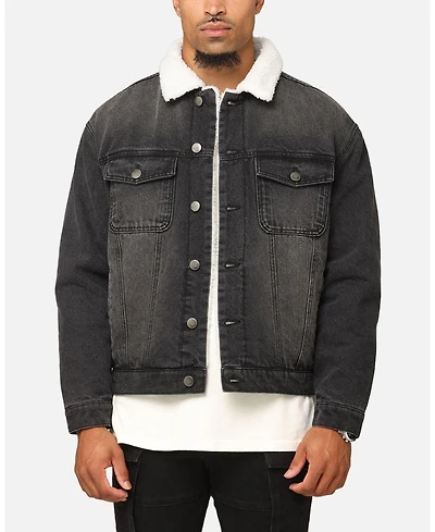 Saint Morta Men's Sherpa Boxy Denim Jacket
