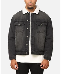 Saint Morta Men's Sherpa Boxy Denim Jacket