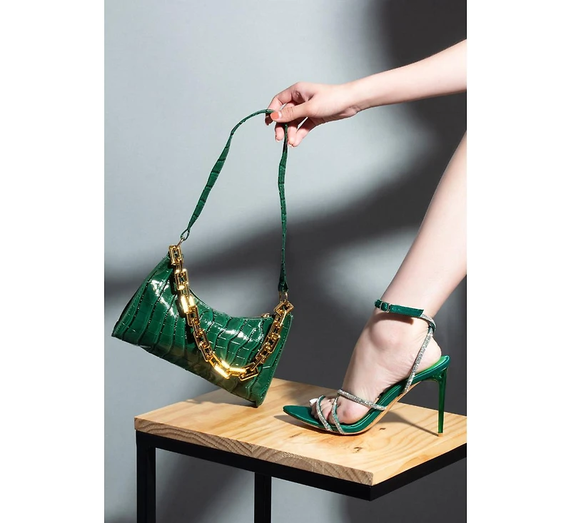Dare Me Rhinestone Embellished Stiletto Sandals