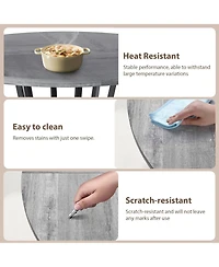 gaomon 47 in" Round Dining Table for 4, Farmhouse Room Circle Dinner Table,Space Saving Wood Kitchen & Furniture