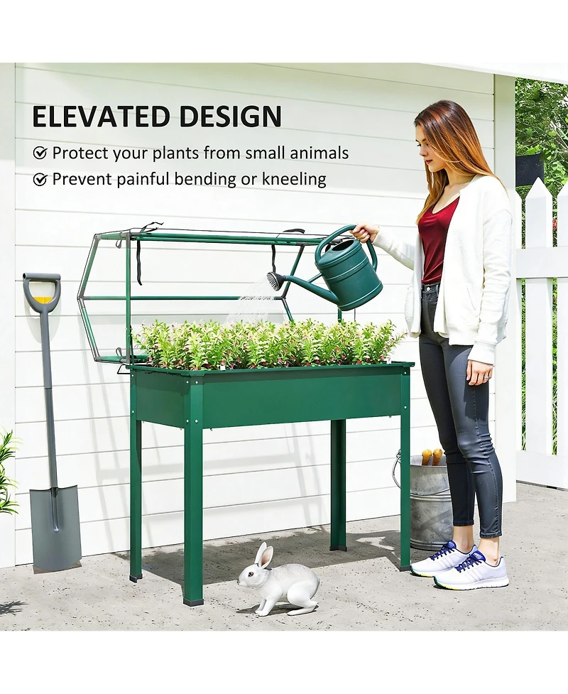 Outsunny Raised Garden Bed with house Cover,
