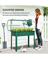 Outsunny Raised Garden Bed with house Cover,