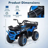 Slickblue Kids 24V Electric Atv Quad Ride-On with Realistic Sounds