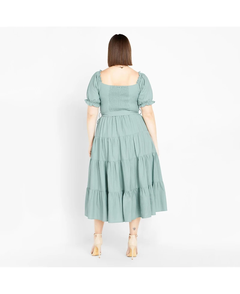 City Chic Women's Puffed Sleeve Maxi Dress