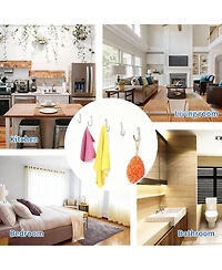 Yigii Stainless Steel Wall Coat Rack with 8 Hooks for Hats, Clothes, Towels