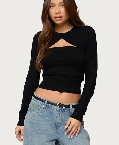 Edikted Women's Knit Two Piece Shrug & Tube Top