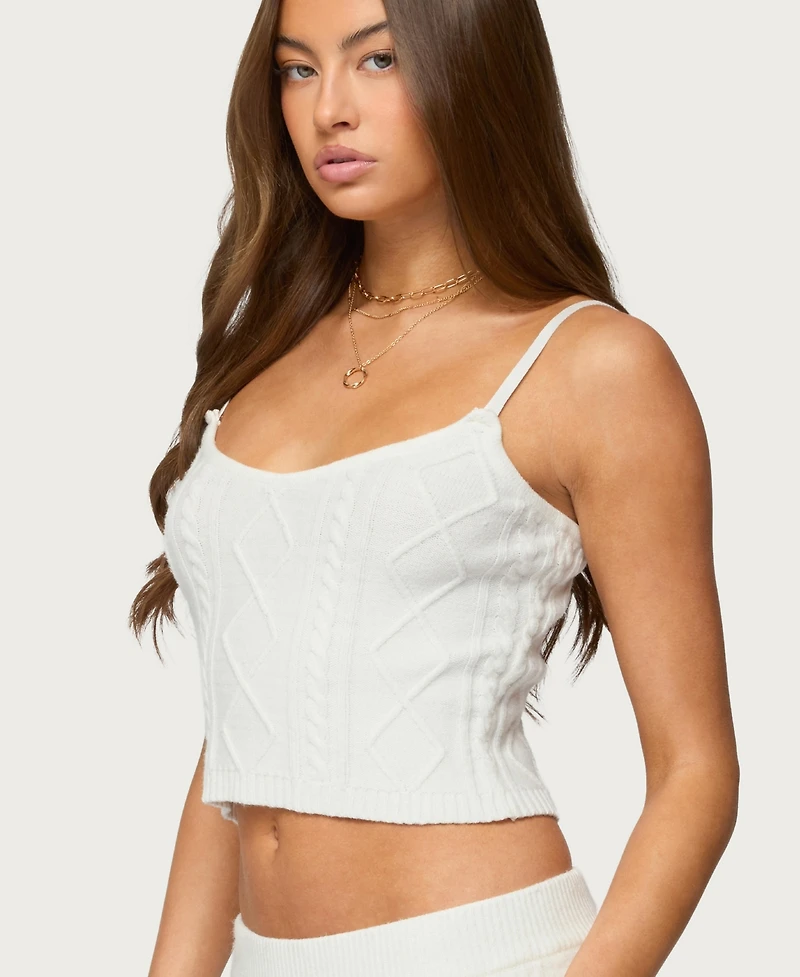Edikted Women's Louise Cable Knit Tank Top