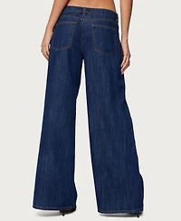 Edikted Women's Jimena Low Rise Wide Leg Jeans