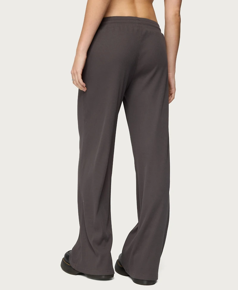 Edikted Women's Cicilia Straight Leg Ribbed Pants