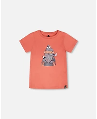 Deux par Deux Big Boys Cotton Short Sleeve T-Shirt Brick