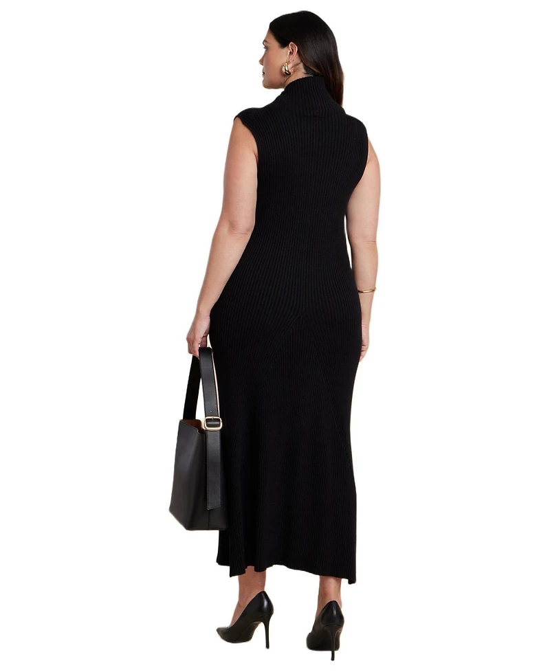 Eloquii Women's Tall Neck Sweater Dress