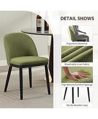 gaomon Upholstered Dining Chairs Set of 4, Modern Fabric Dinner Chairs with Wood Legs, Large Dining Room Kitchen Chairs