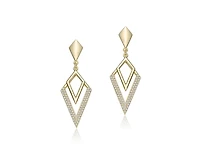 Rachel Glauber Cubic Zirconia Geometric Drop Earrings