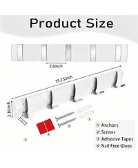 Yigii 5-Drawer Retractable Aluminum Wall Hanger for Coats, Hats, Scarves