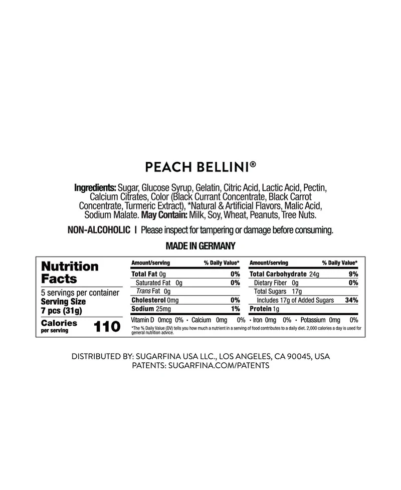 Sugarfina Spring Peach Bellini Candy Celebration Bottle, 2-pc.