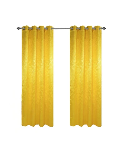 Olivia Gray 100% Polyester 200 Gsm Dyson Embossed Blackout Grommet Curtain Panel 54" x 84"