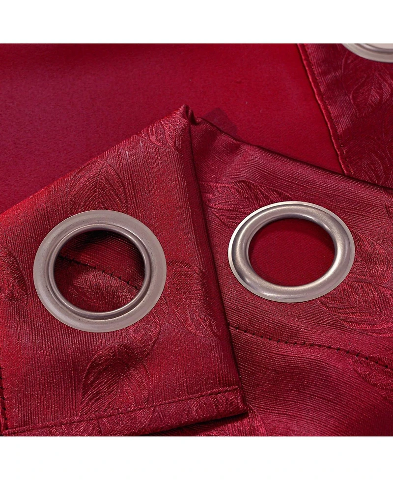 Olivia Gray 100% Polyester 200 Gsm Arlo Embossed Blackout Grommet Curtain Panel 54" x 90"