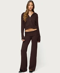 Edikted Women's Lula Cable Knit Zip Up Hoodie