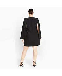 City Chic Plus Amaya Cape Sleeve Mini Dress