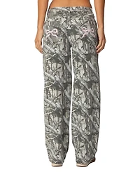 Edikted Women's Camo & Bow Low Rise Baggy Jeans