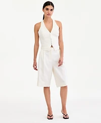 Bar Iii Women's Pleated Bermuda Shorts, Macy's Exclusive
