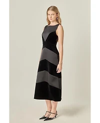 English Factory Women's Velvet Satin Combo Maxi Dress