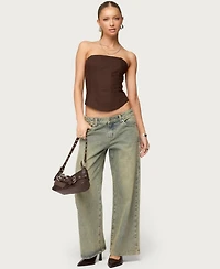 Edikted Women's Hadar Linen Look Corset