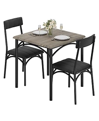 gaomon Dining Table Set, 1 and 2 Upholstered Chairs, for Breakfast Nooks Small Rooms, Ideal Kitchen