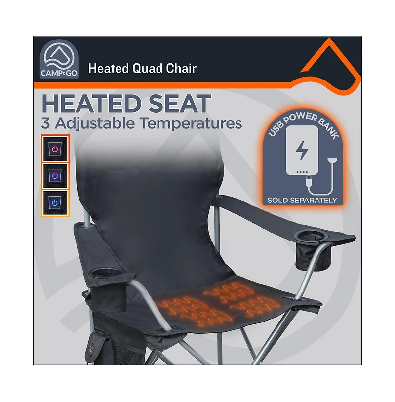 Camp & Go Heated Deluxe Quad Chair