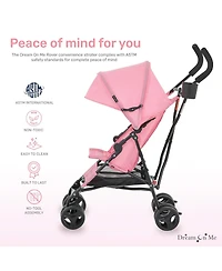 Dream On Me Toddler Rover Stroller: Lightweight, compact travel umbrella stroller. One-hand fold, lockable rear wheels, adjustable canopy, & 3-point h