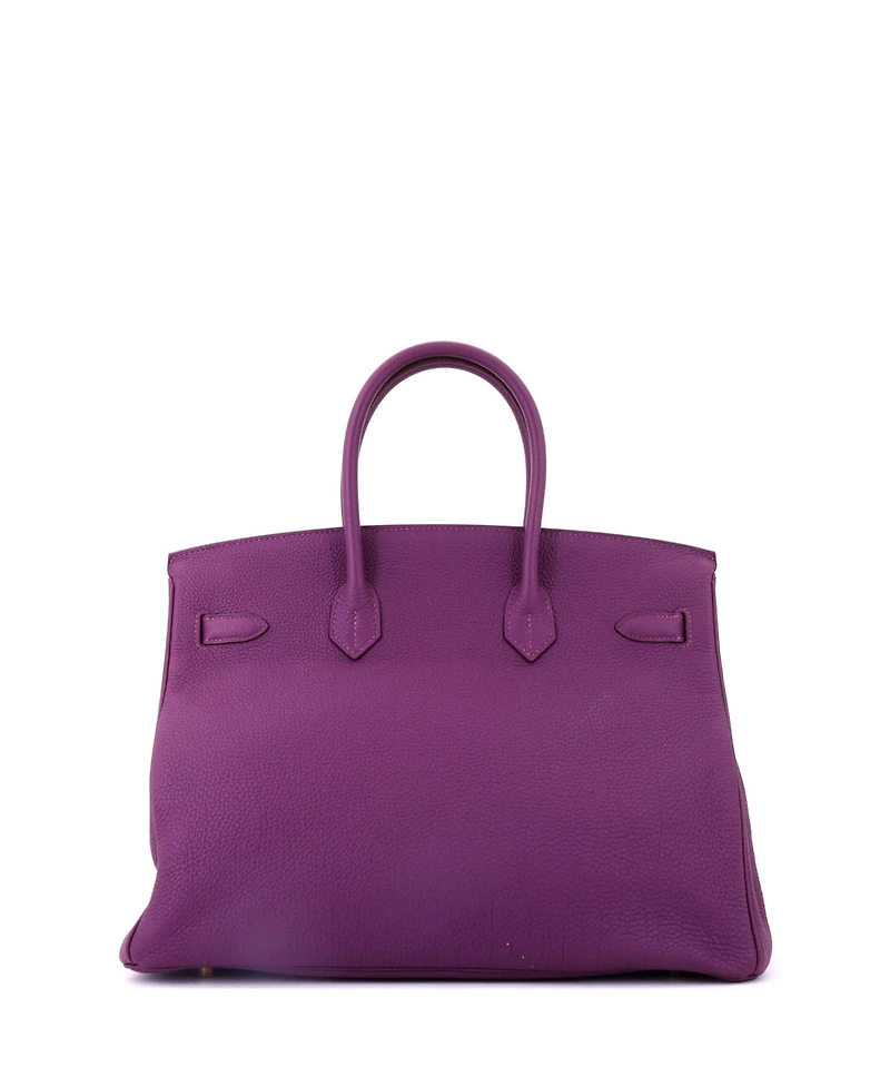 Pre-Owned HERMES Birkin 35 Handbag Purple Togo with Gold Hardware