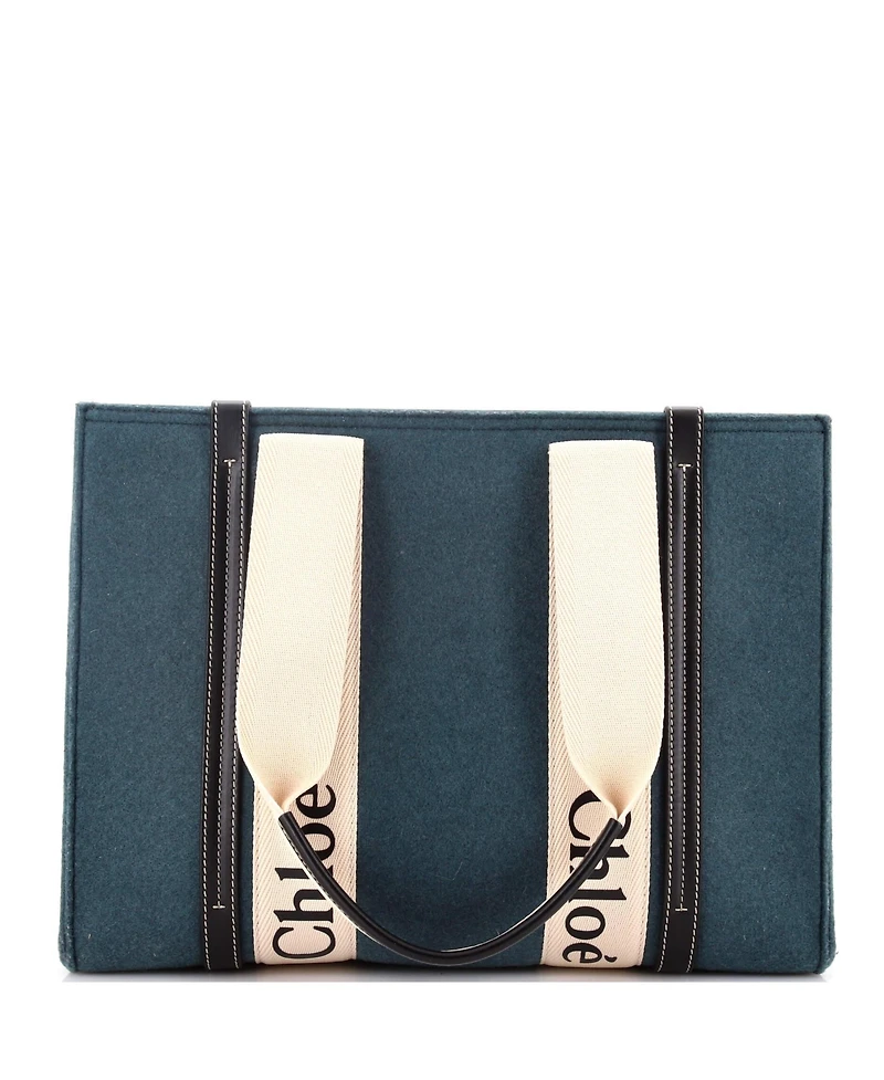 Pre-Owned Chloe Large Woody Tote Felt with Leather and Canvas
