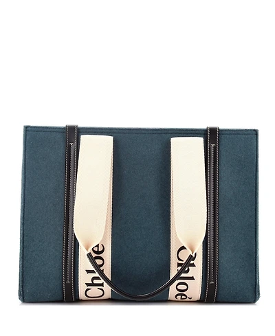 Pre-Owned Chloe Large Woody Tote Felt with Leather and Canvas